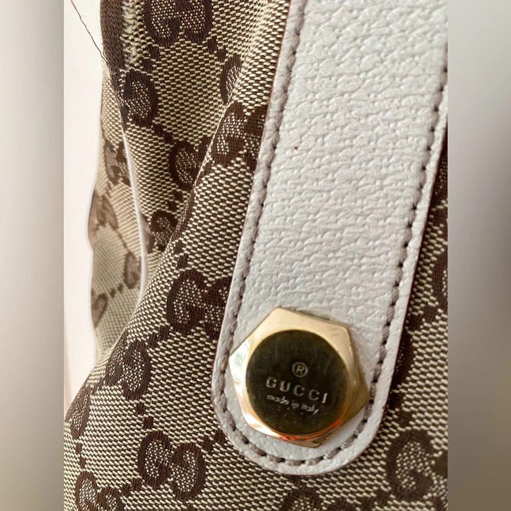 Gucci GG Charmy Boston Bag with dust bag Monogram Canvas leather trim Handbag - Picture 4 of 17